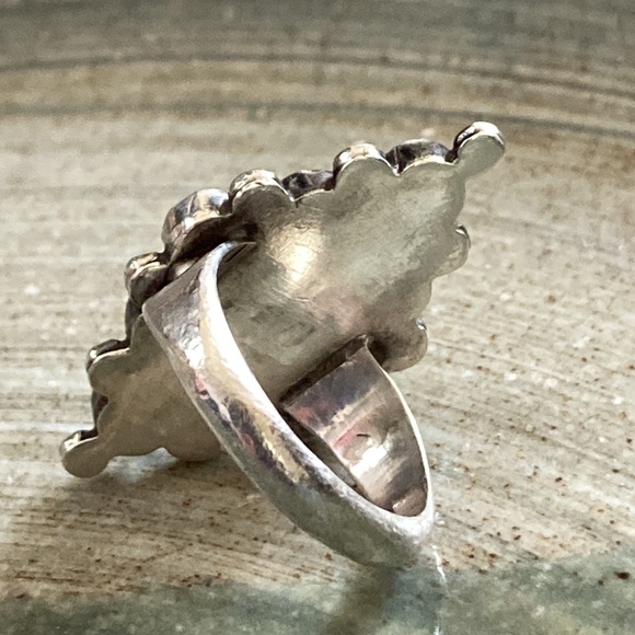 Antique Genuine Turquoise Sterling Silver Native American Ring - Picture 4 of 6